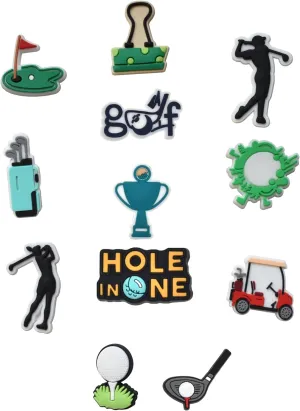 12PCS Golf Shoe Charms - PVC Golf-Themed Shoe Accessories for Men Women Boys Girls, Fun Golf Decorations for Clogs Sandals, Perfect for Golf Lovers & Enthusiasts