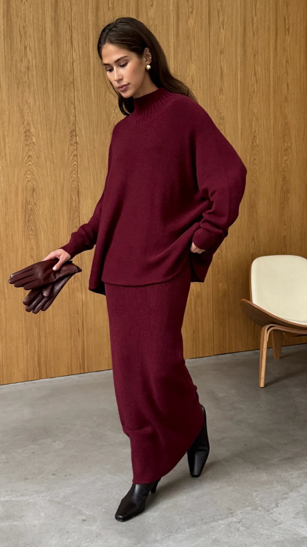 ALMA PENCIL SKIRT - DARK CHERRY