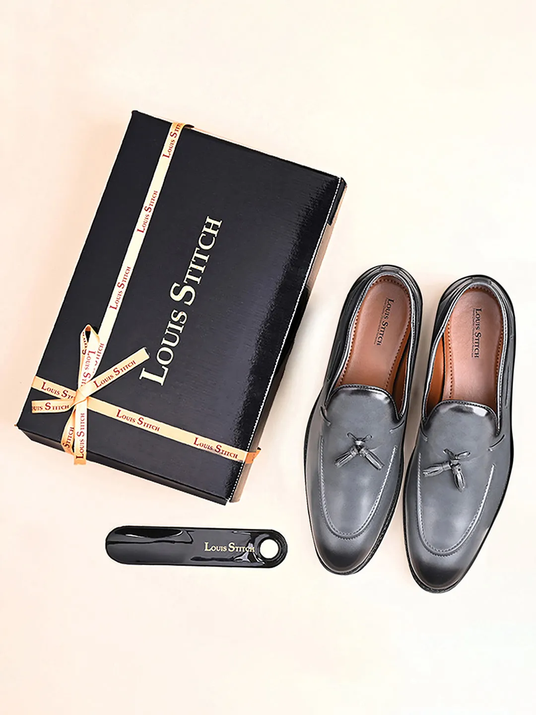 Ash Grey Handcrafted Tassel Moccasins Slipons