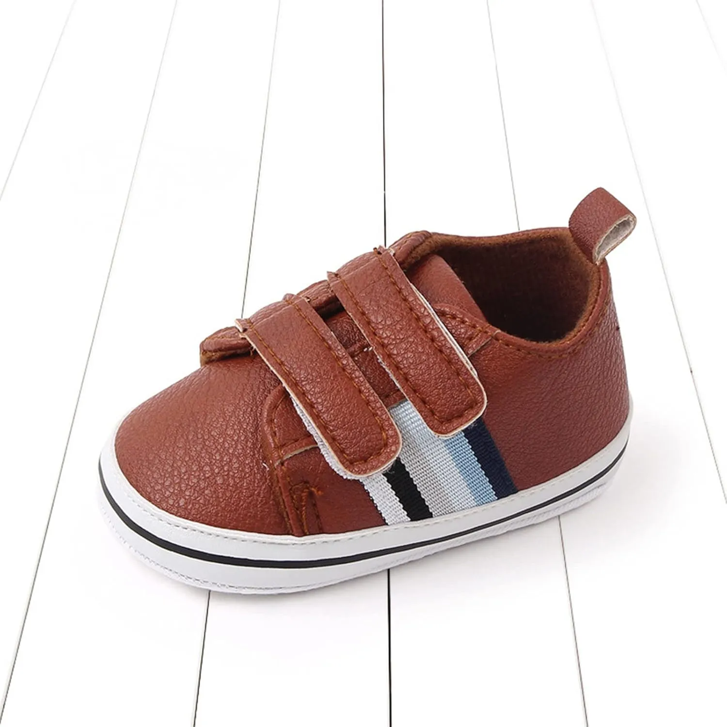 Baby Boys Girls Double Strap Leather Prewalker Sneakers Toddler Infant Anti-Slip Soft Lightweight Sprinkles Women Shoes