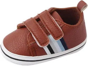 Baby Boys Girls Double Strap Leather Prewalker Sneakers Toddler Infant Anti-Slip Soft Lightweight Sprinkles Women Shoes