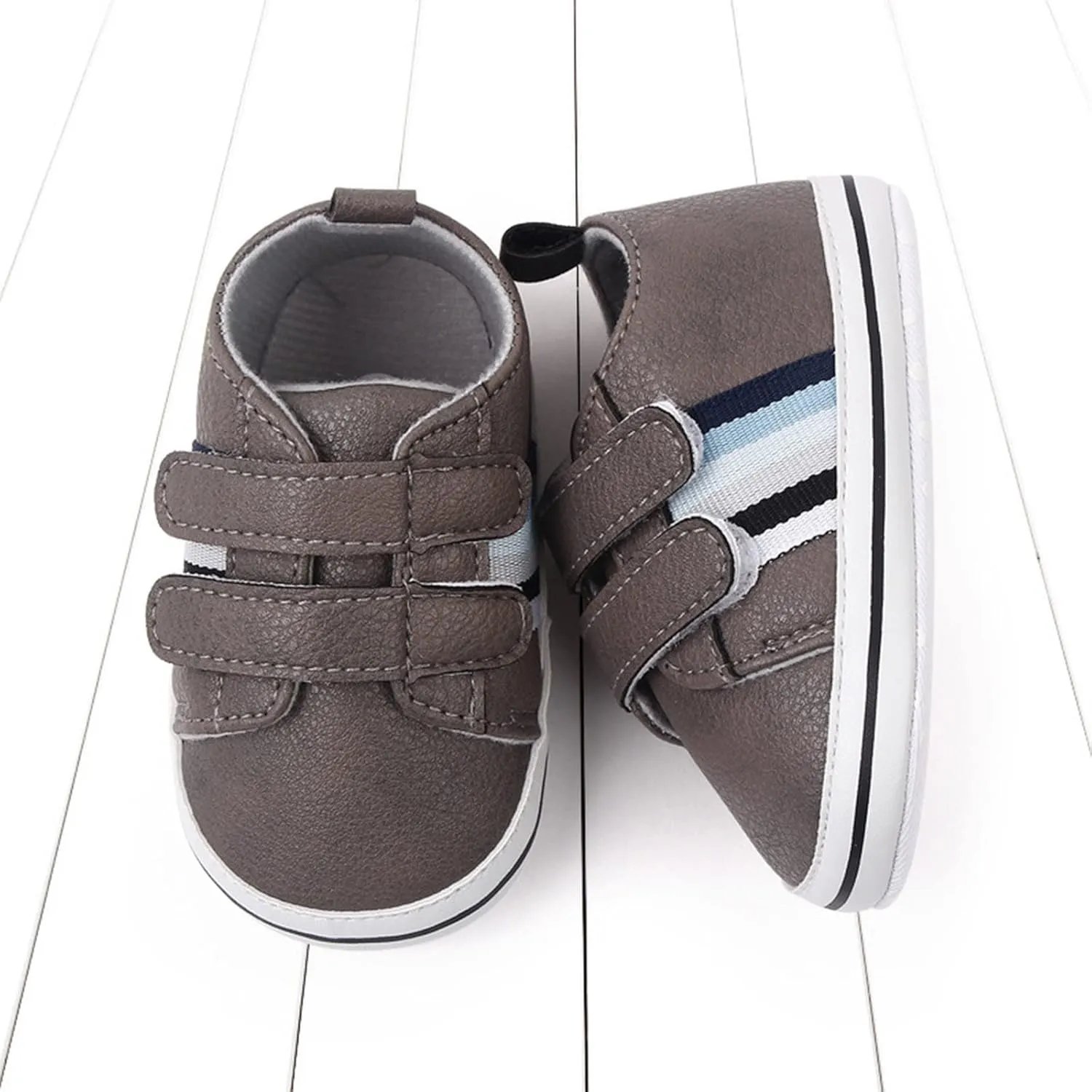 Baby Boys Girls Double Strap Leather Prewalker Sneakers Toddler Infant Anti-Slip Soft Lightweight Sprinkles Women Shoes