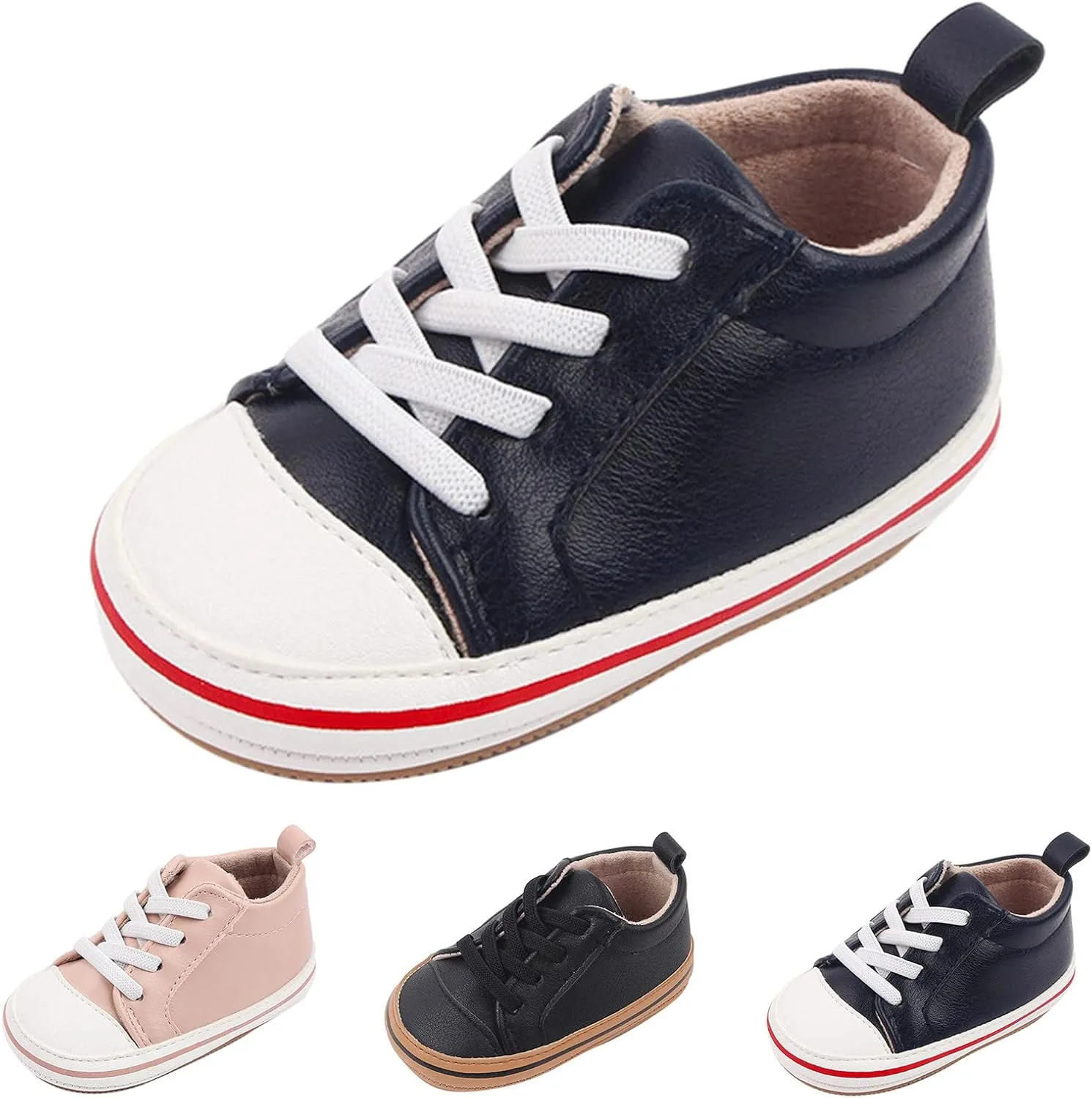Baby Boys Girls PU Leather Soft Rubber Sole Sneakers Toddler Anti-Slip Ankle Boots Infant occasins Walking Shoes