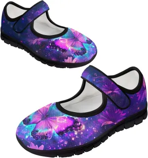 Binienty Women's Ankle Strap Mary Janes Round Toe Mesh Ballet Flats Memory Foam Walking Sneakers