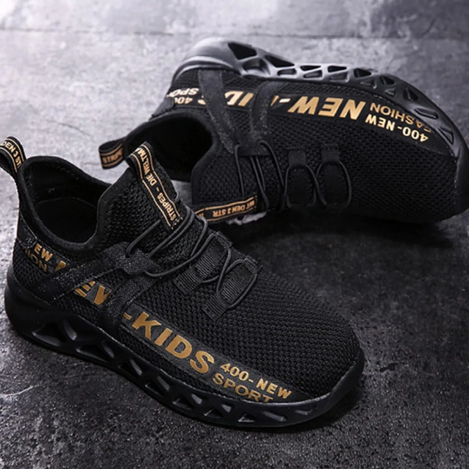 Boys and Girls Sneakers Breathable Double mesh Woven Running Shoes
