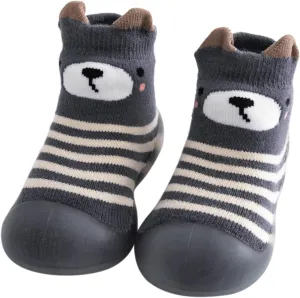 Boys Slippers Size 6 Big Boys Kids Toddler Baby Boys Girls Solid Warm Knit Soft Sole Rubber Shoe Toddler Home Slippers