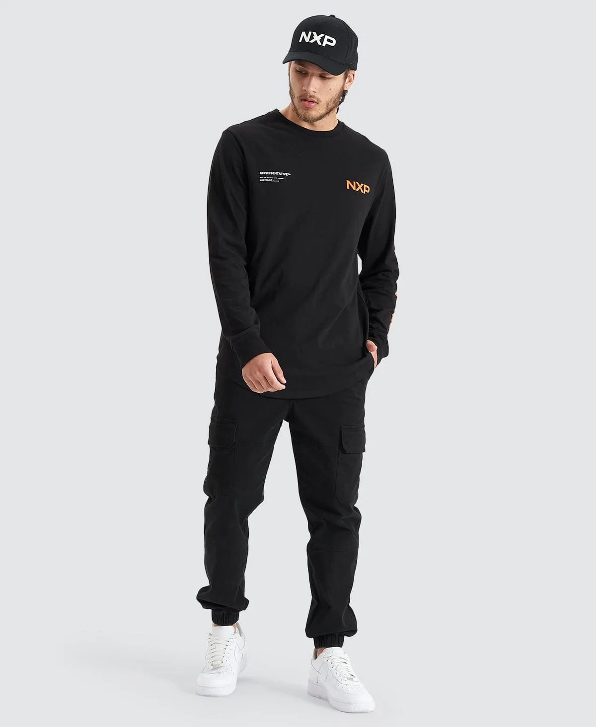 Brevity Heavy Cape Back Longsleeve Tee Jet Black