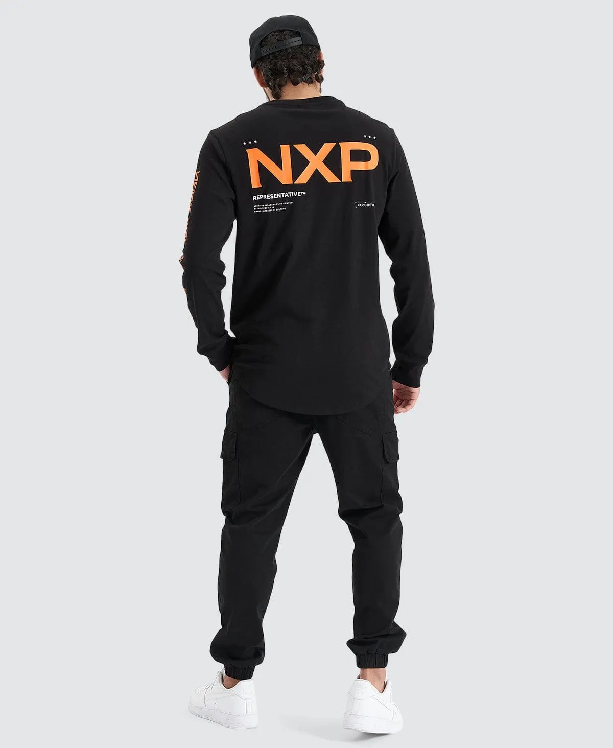 Brevity Heavy Cape Back Longsleeve Tee Jet Black