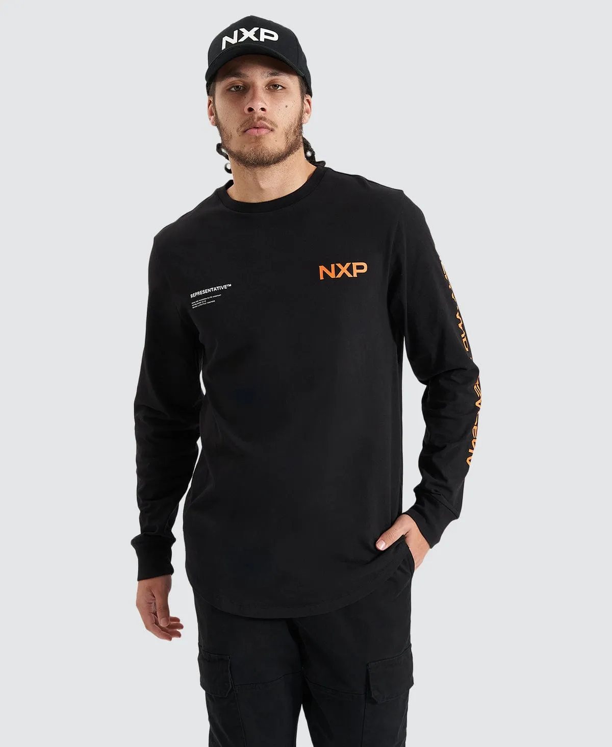 Brevity Heavy Cape Back Longsleeve Tee Jet Black