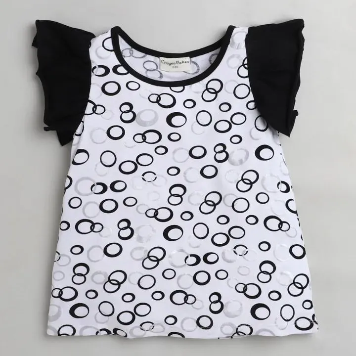 Bubbles Printed Sleeves Frill Set