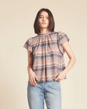 Carla Blouse in Eclipse Plaid