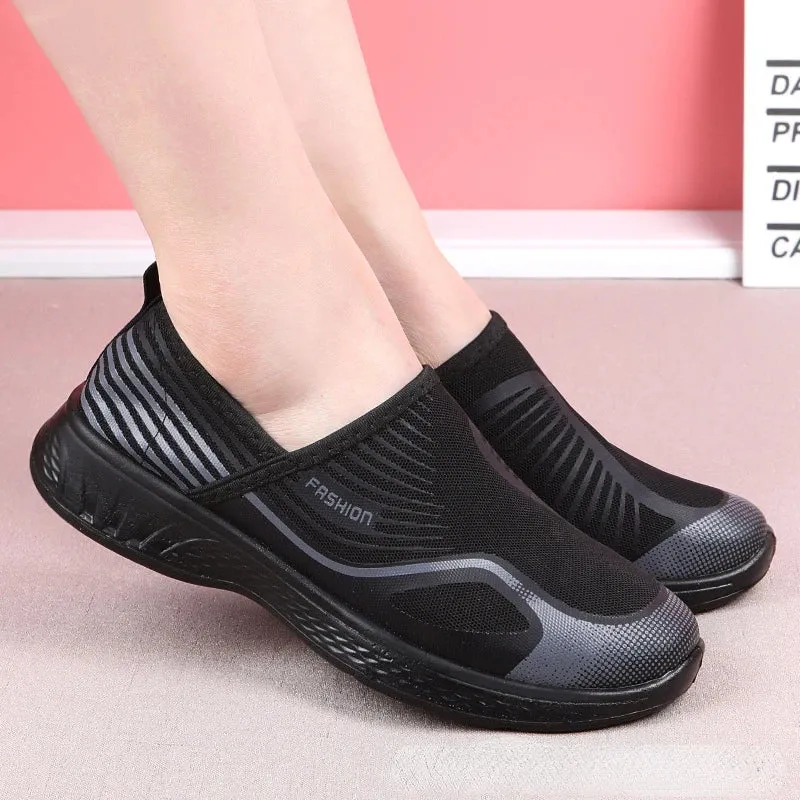 Casual Breathable Walking Mesh Flat Shoes Comfortable