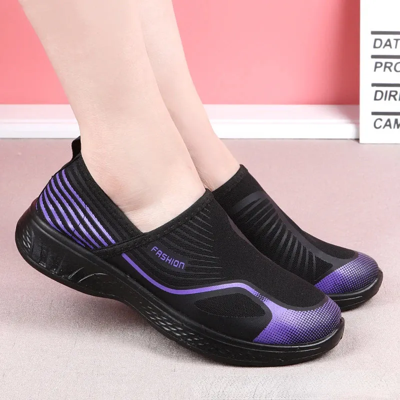 Casual Breathable Walking Mesh Flat Shoes Comfortable