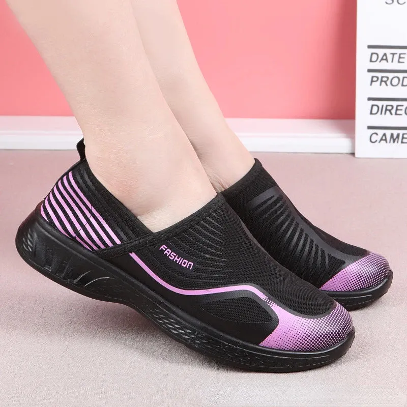 Casual Breathable Walking Mesh Flat Shoes Comfortable