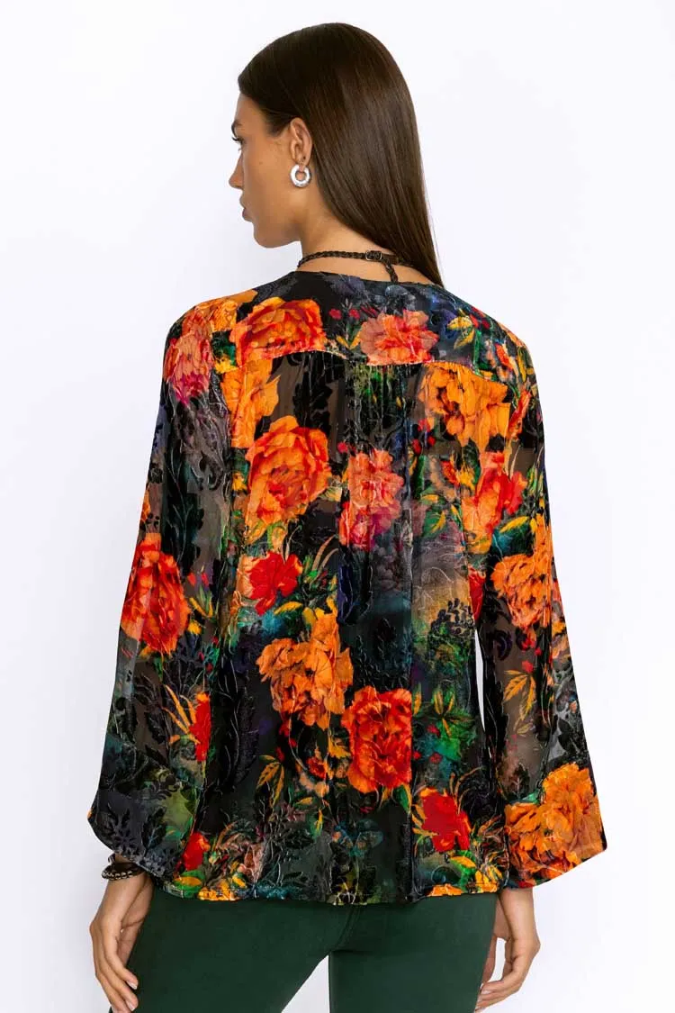 Catalina Blue Botina Burnout Blouse