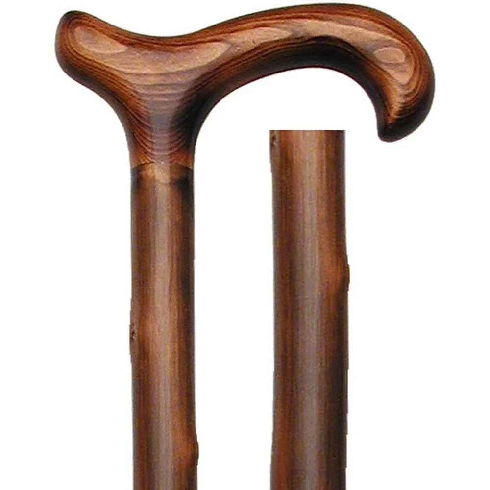 Classic Scorched Chestnut Derby Cane - Chestnut Shaft