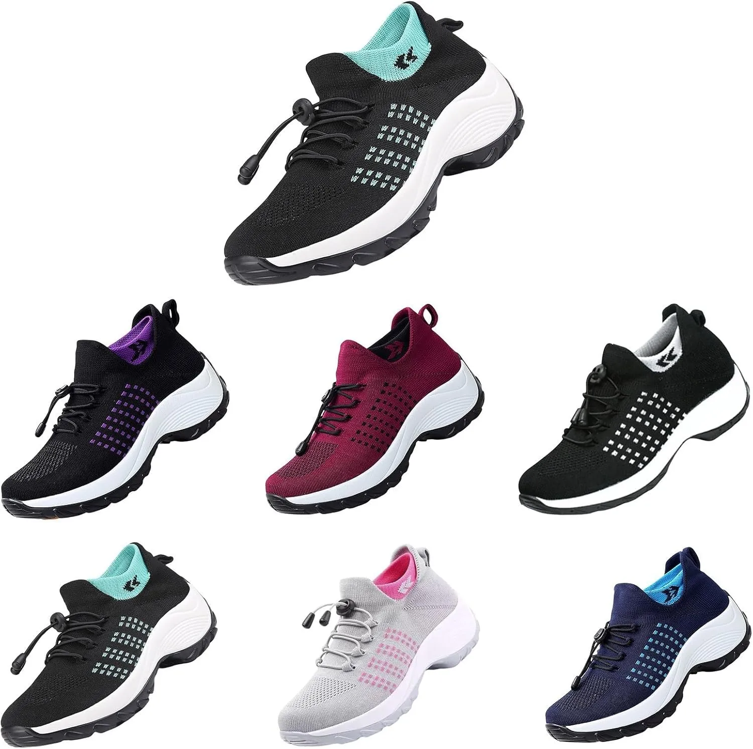Comfort Wear Orthowear Shoes for Women,Orthopedic Walking Sock Sneakers Breathable Comfortable Plantar Fasciitis Mesh Non Slip-On Air Cushion Running Sneakers Comfort Athletic Shoe