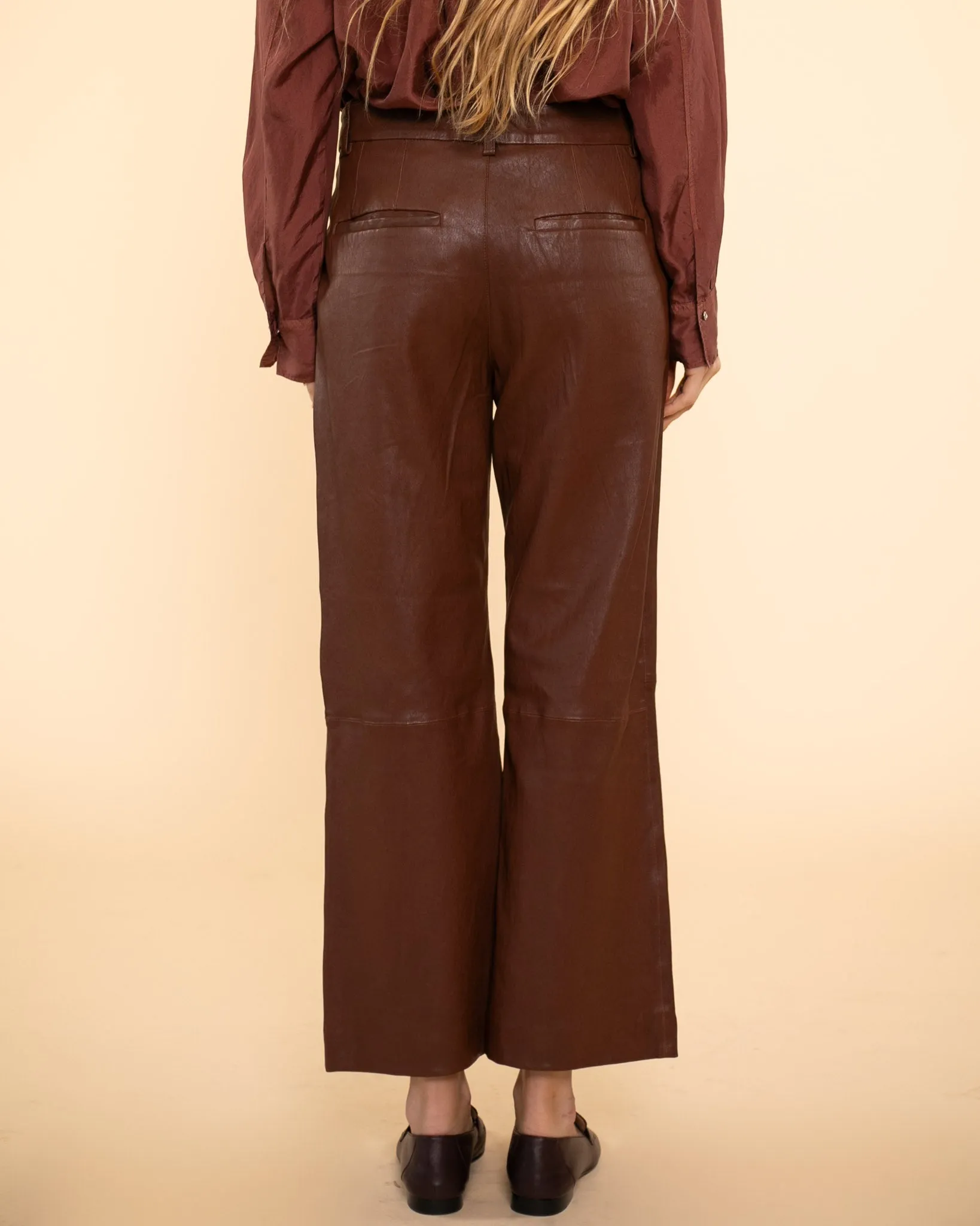 Cropped Baggy Lowrise Trouser | Whiskey