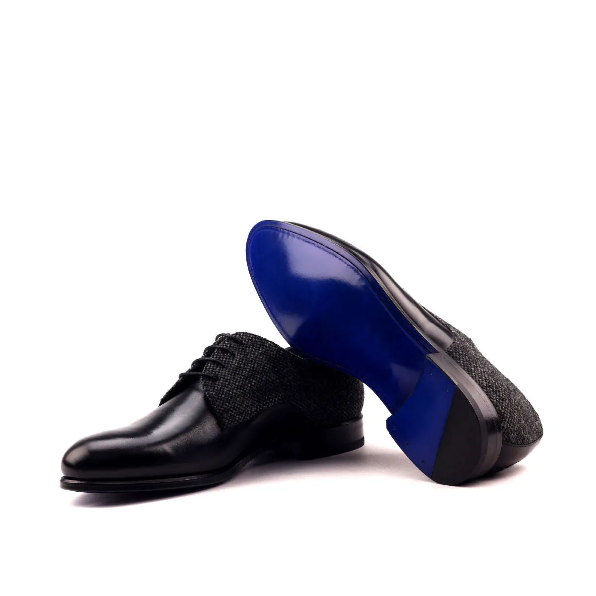 DapperFam Vero in Black / Nailhead Men's Sartorial & Italian Leather Derby