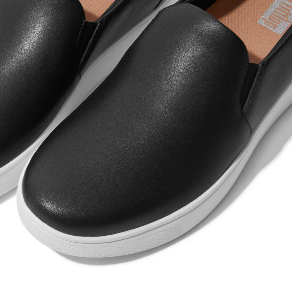Fitflop Rally Leather Slip-On Skate Sneakers Black