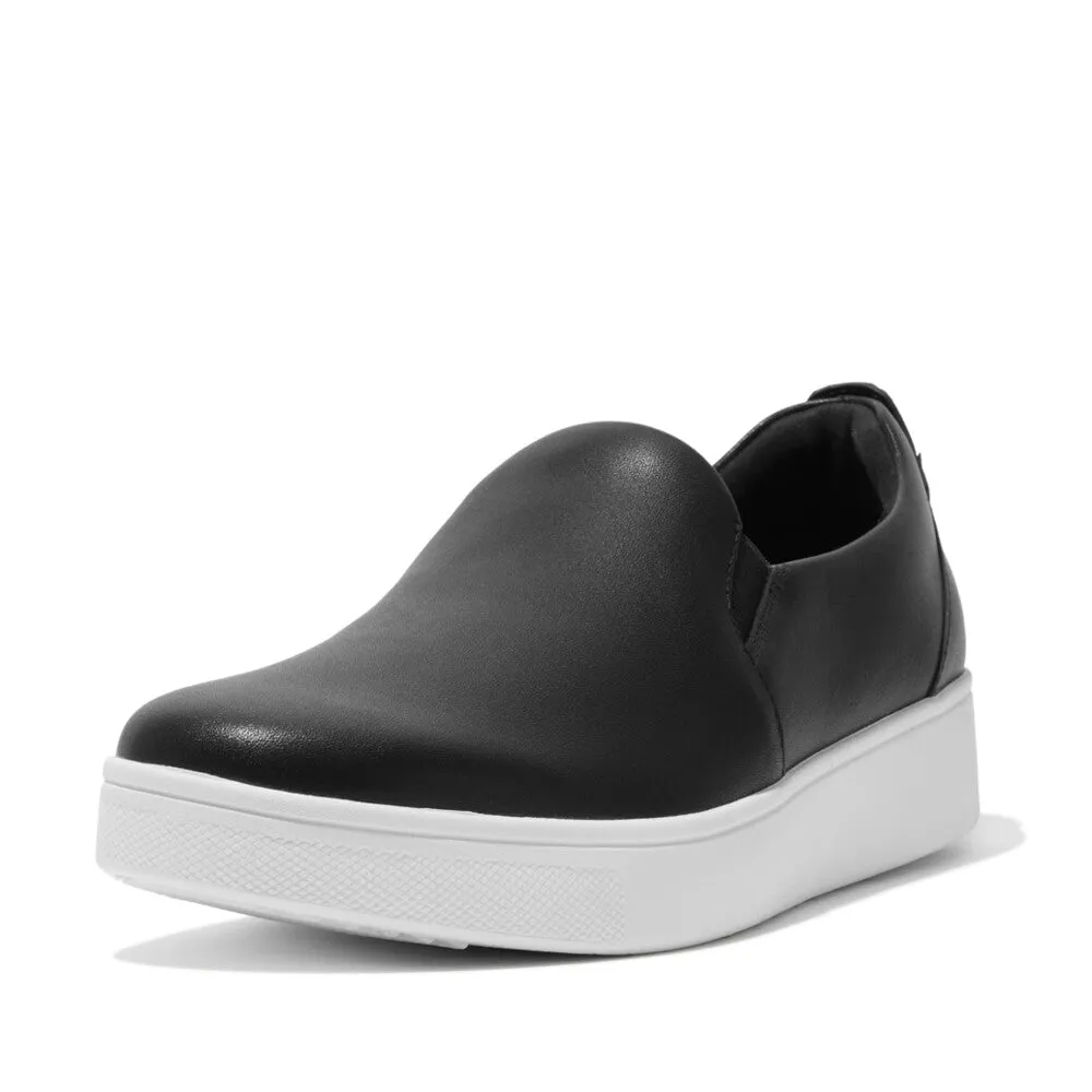 Fitflop Rally Leather Slip-On Skate Sneakers Black