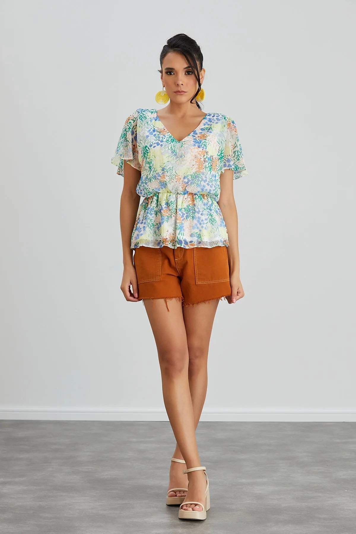 Floral print Elasticated Summer Top