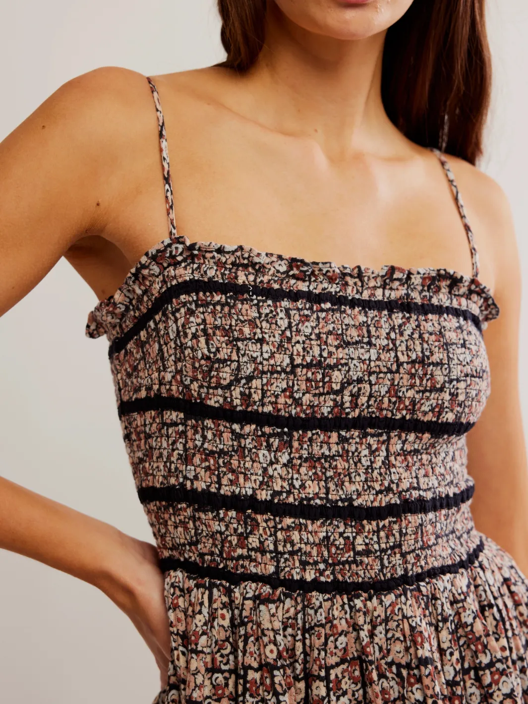 FREE PEOPLE - Bali Checked Out Romper