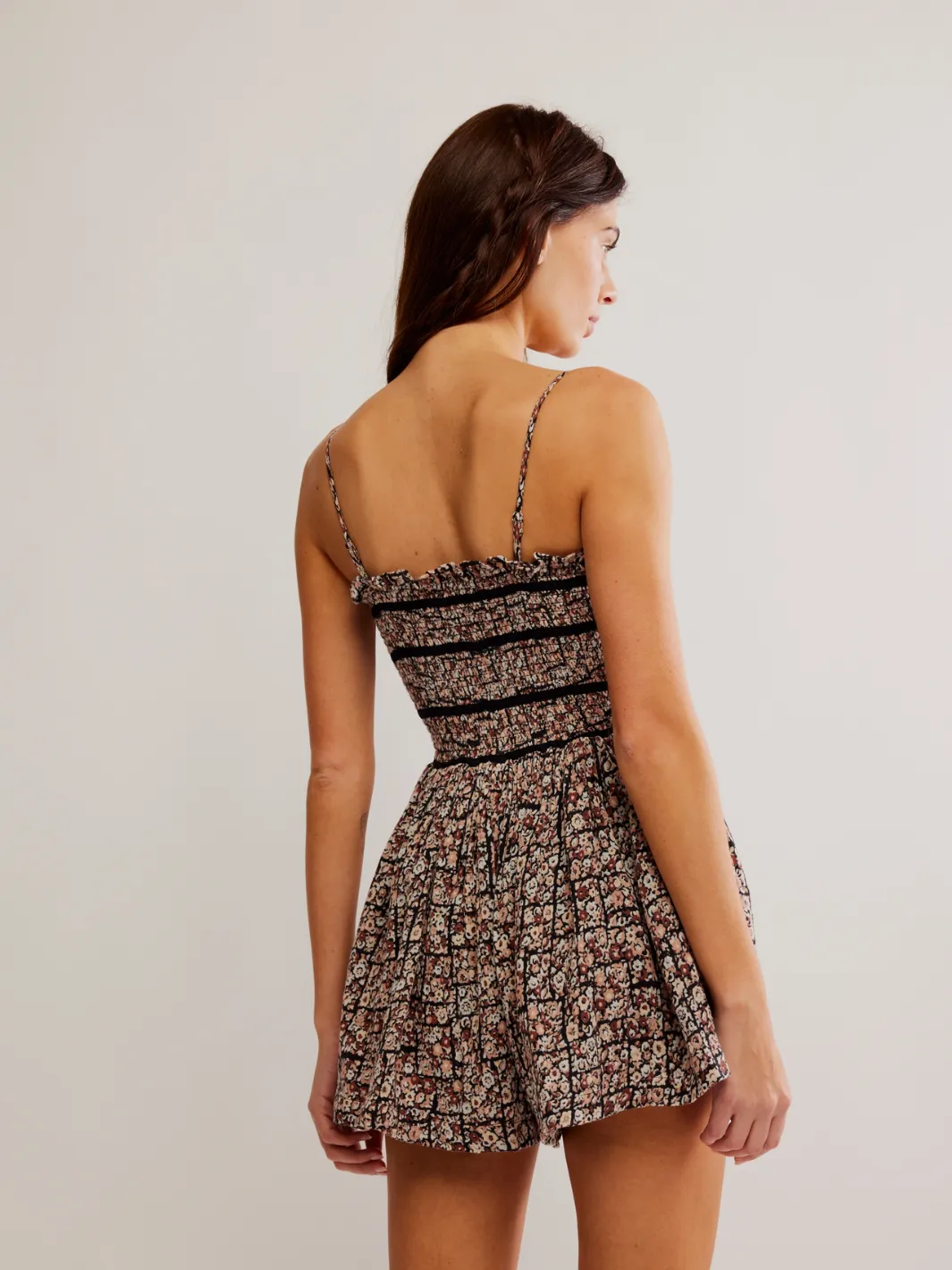 FREE PEOPLE - Bali Checked Out Romper