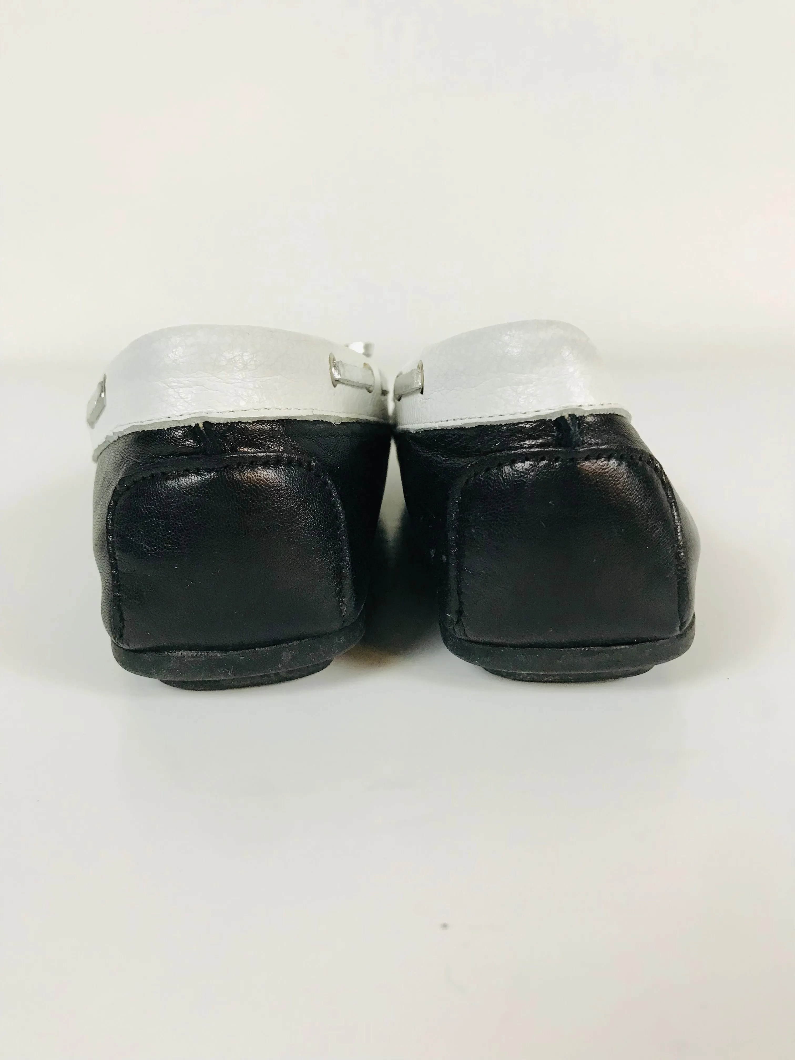 HB Espana Women's Leather Zebra Print Bow Moccasins | 37.5 UK5 | Black