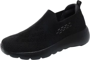 High Heel Sneakers for Women - Breathable Slip-On Wedge Shoes with Foam Cushioning