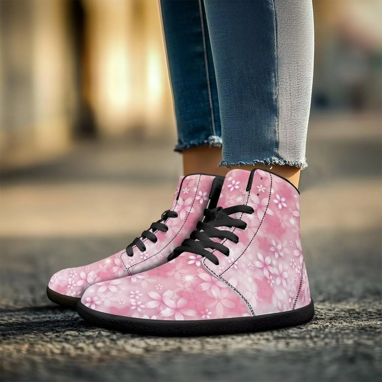 High Top Sneakers Women's Minimalist Barefoot Shoes | Zero Drop Sole | Wide Width Fashion Sneaker Size 36-48