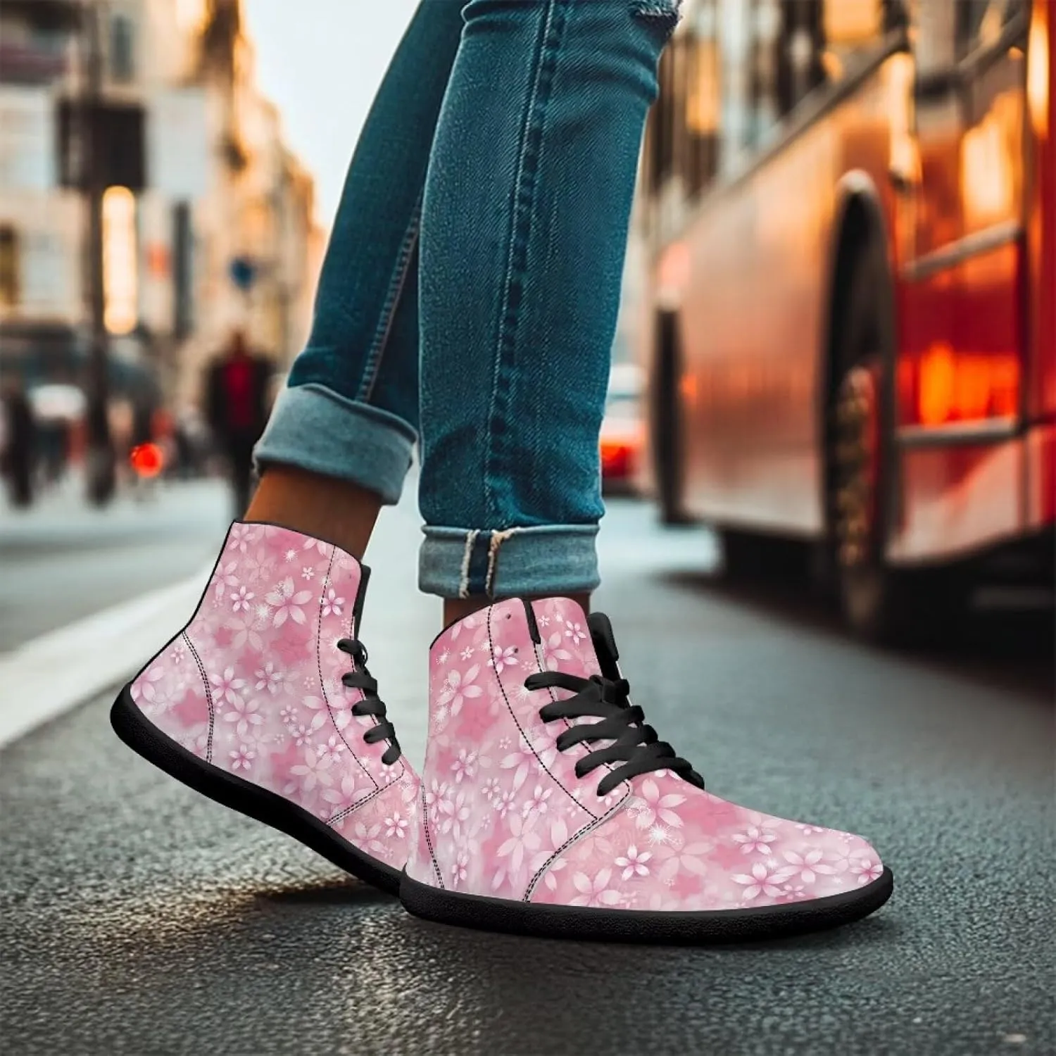 High Top Sneakers Women's Minimalist Barefoot Shoes | Zero Drop Sole | Wide Width Fashion Sneaker Size 36-48