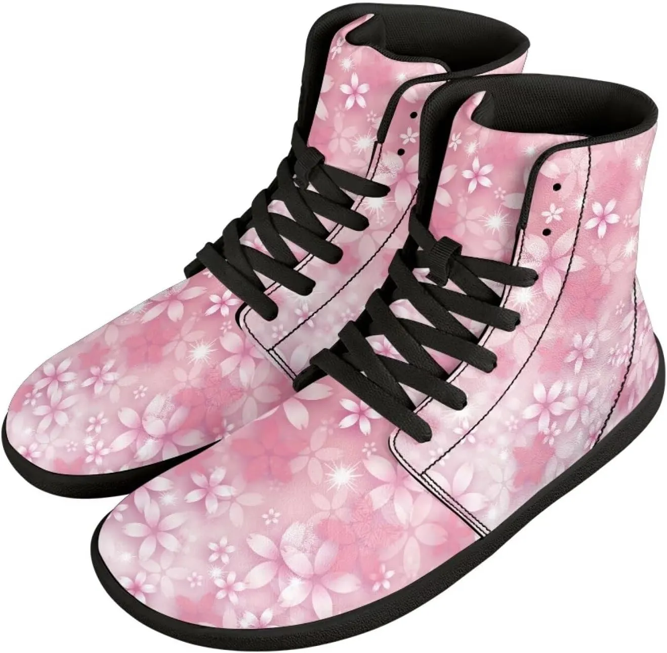 High Top Sneakers Women's Minimalist Barefoot Shoes | Zero Drop Sole | Wide Width Fashion Sneaker Size 36-48