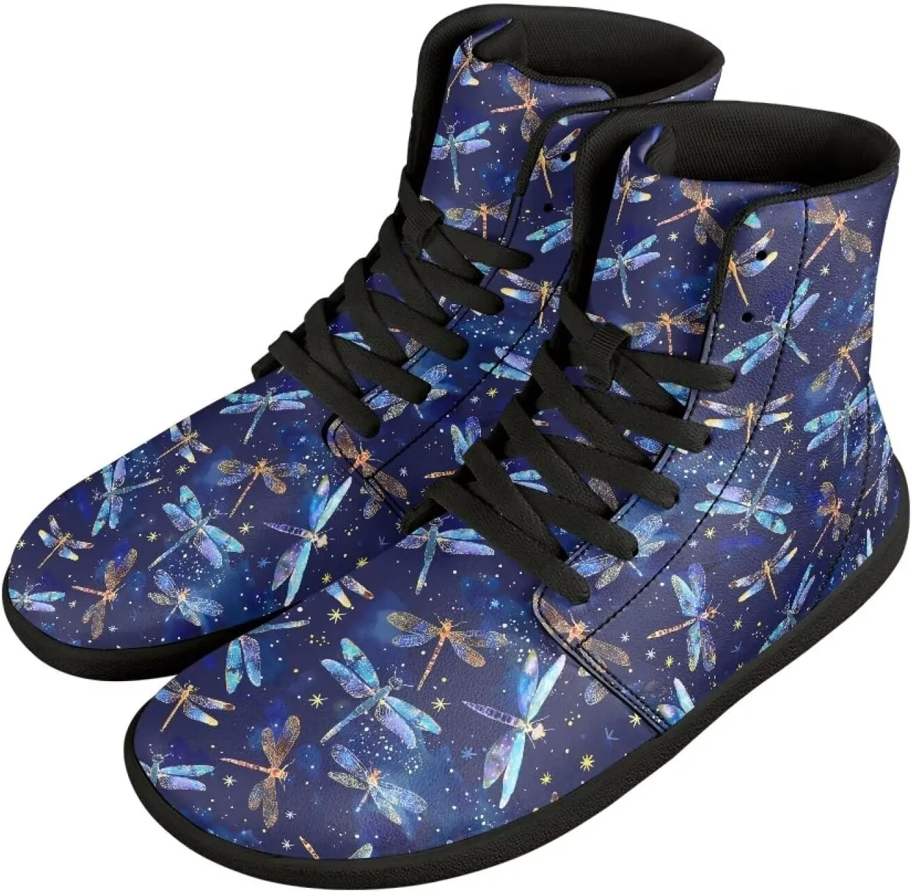 High Top Sneakers Women's Minimalist Trail Running Barefoot Shoes Wide Toe Box Zero Drop Size 36-48