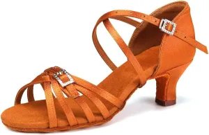 HROYL Women Latin Dance Shoes Professional Practice Performance Ballroom Salsa Dance Shoes