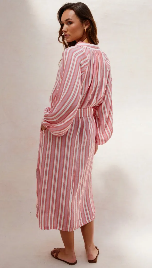 INES KAFTAN - CORAL STRIPE
