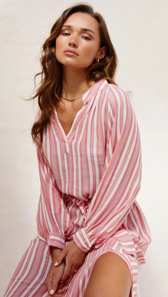 INES KAFTAN - CORAL STRIPE