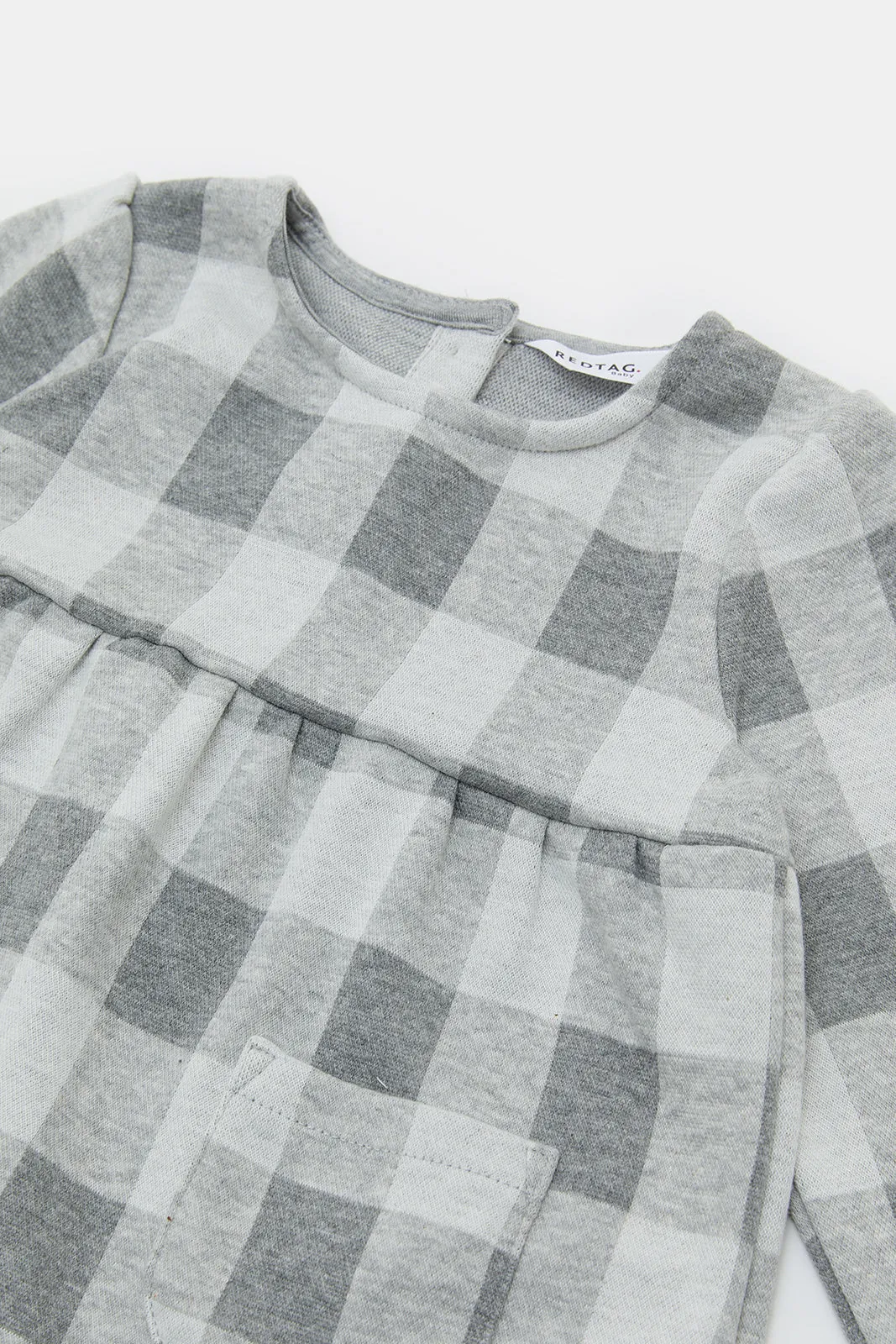 Infant Girls Grey Checkered Blouse