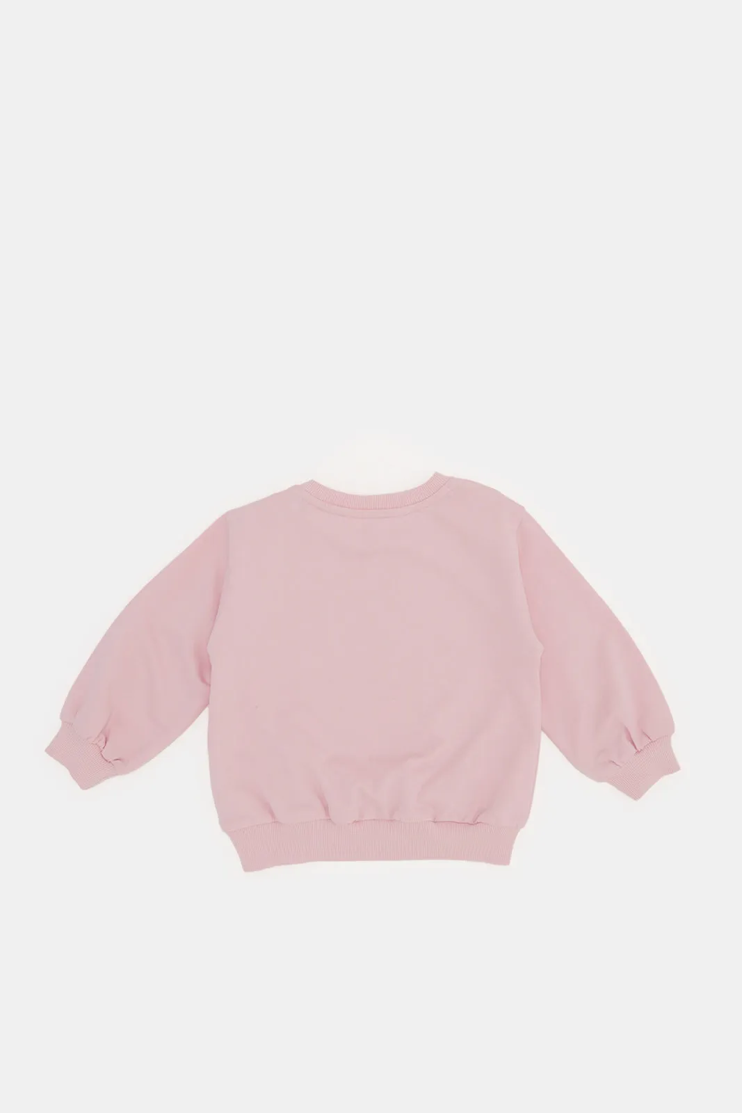 Infant Girls Pink Printed Sweatshirt