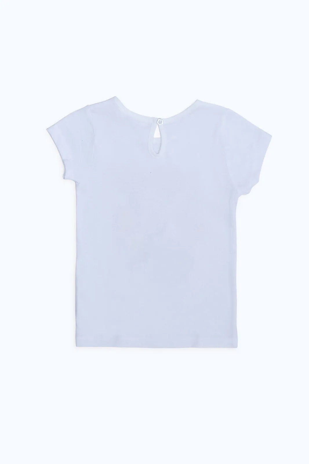 Infant Girls White Printed T-Shirt