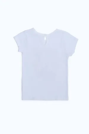 Infant Girls White Printed T-Shirt