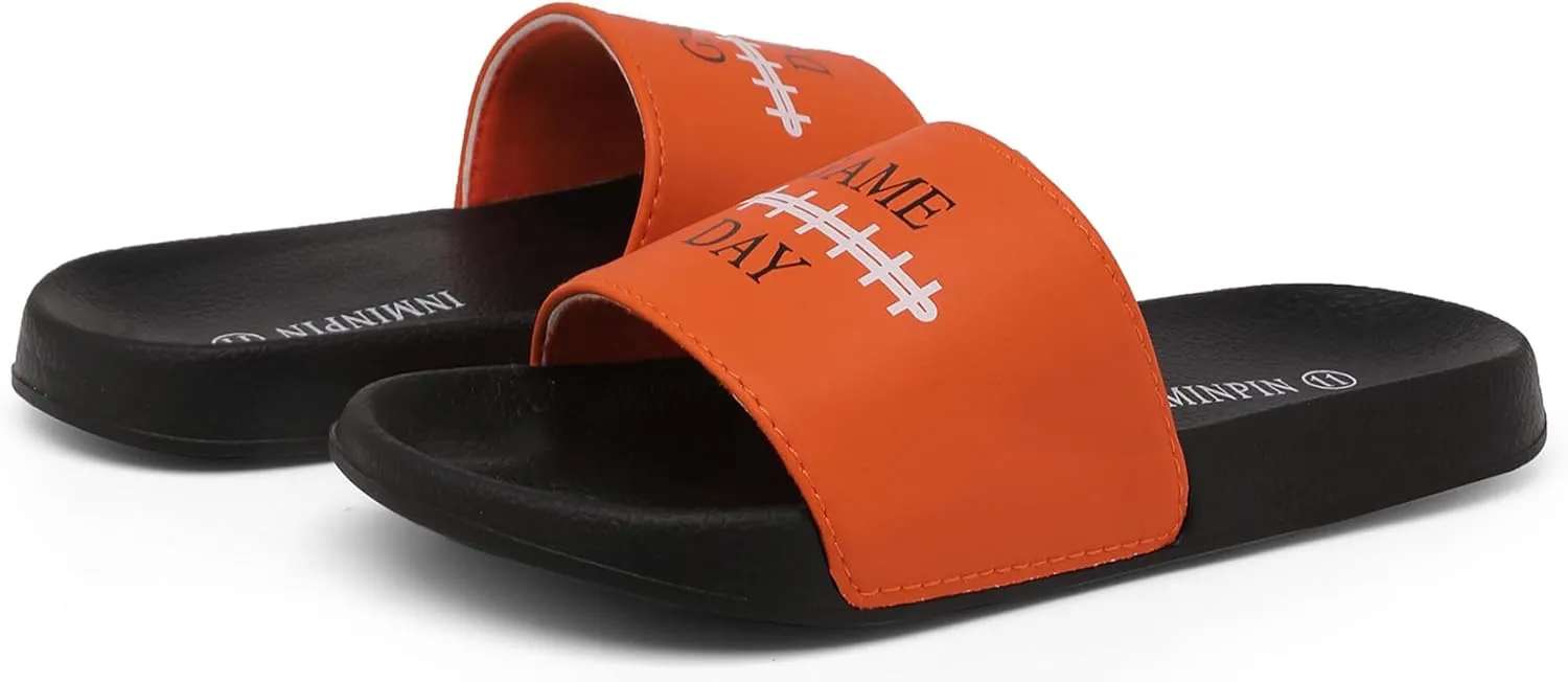 INMINPIN Kids Boys Girls Ball Sports Slides Sandals Ultra Comfortable Beach Pool Shower Shoes House Slide Indoor Outdoor for Sports Fan