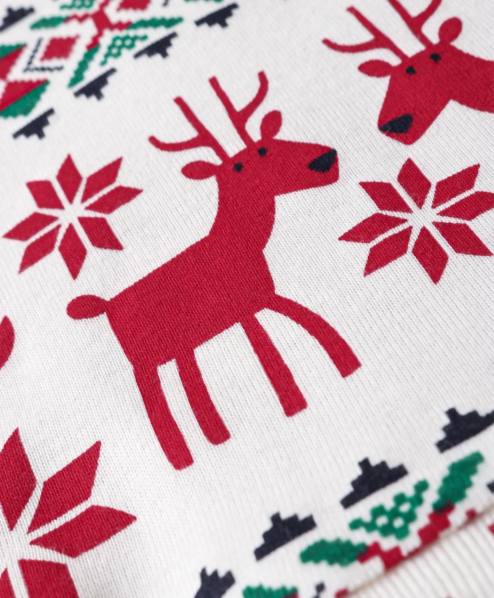 Jacquard Reindeer Printed Full Sleeves Tshirt