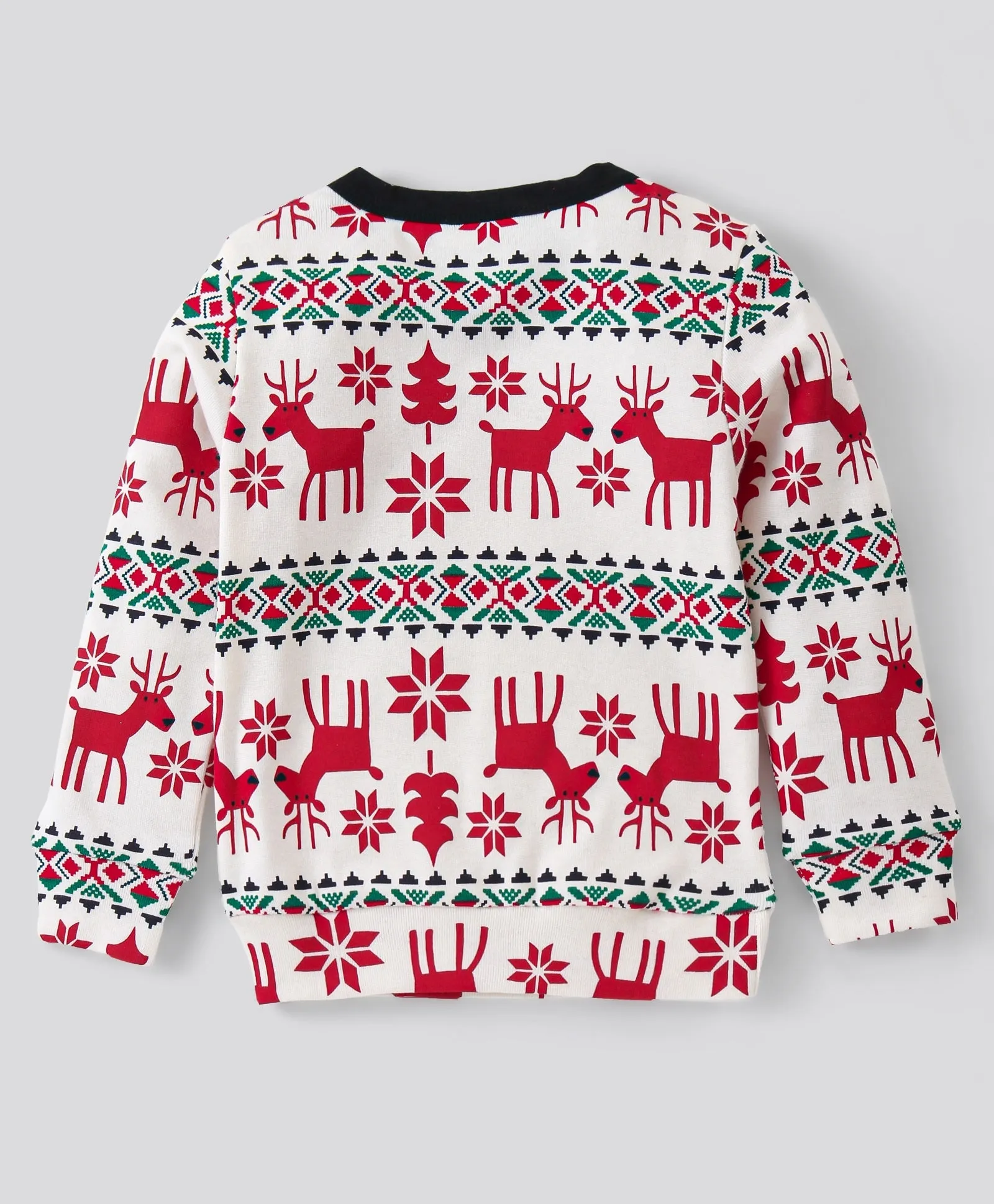 Jacquard Reindeer Printed Full Sleeves Tshirt