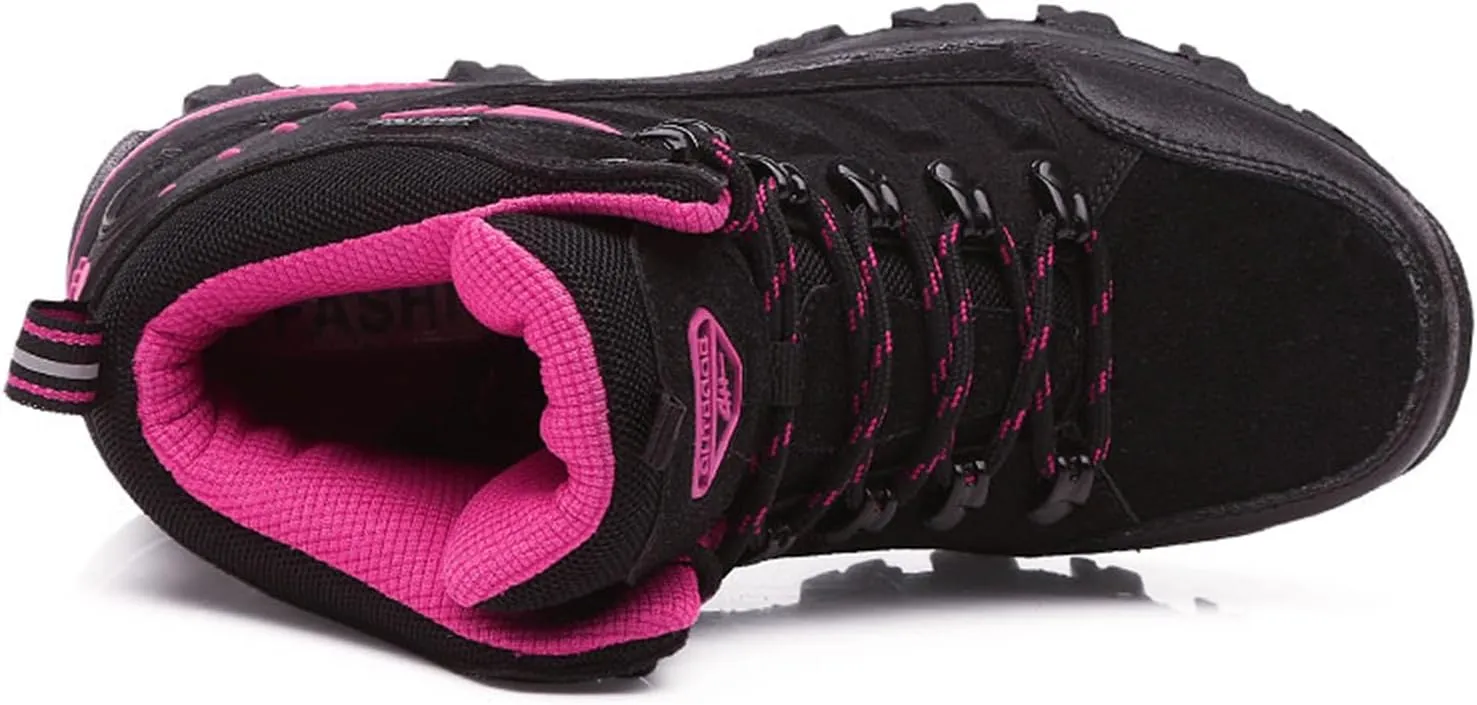 JiuQing Women's Walking Boots Waterproof Trekking & Hiking Shoes for Backpacking Camping Trails Outdoor Walking