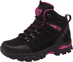 JiuQing Women's Walking Boots Waterproof Trekking & Hiking Shoes for Backpacking Camping Trails Outdoor Walking