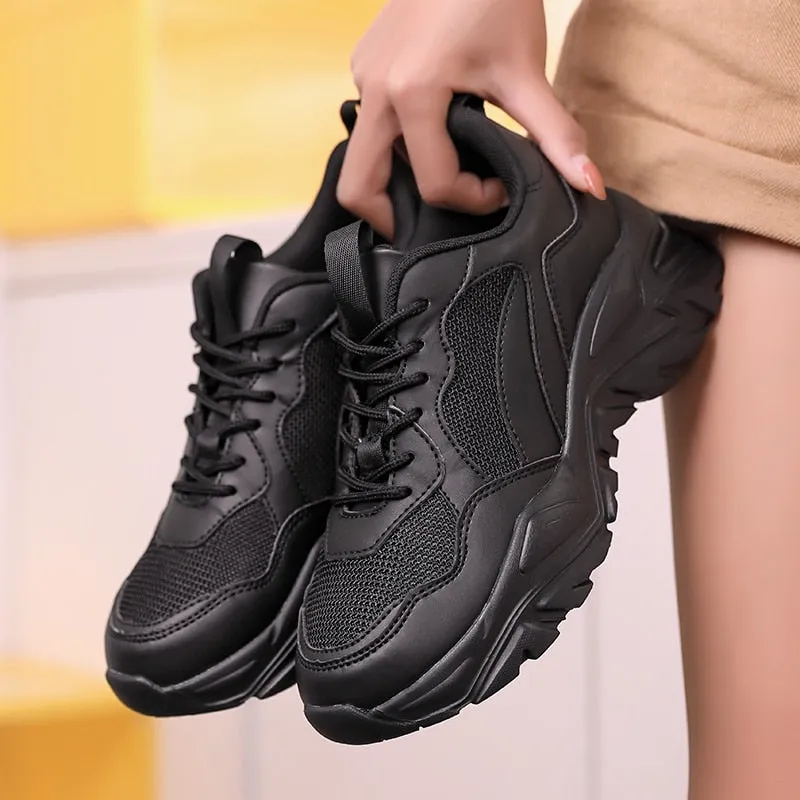 Joskaa  2024 New Spring Chunky Sneakers Women Breathable Shoes Big Size 35-45 Casual Running Sneakers Women Vulcanized Shoes
