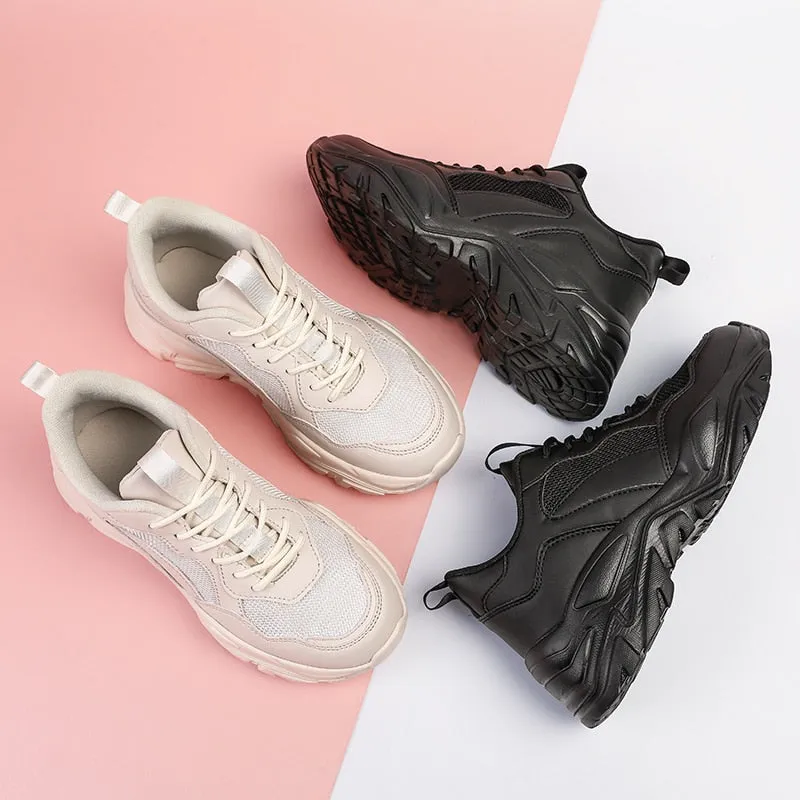 Joskaa  2024 New Spring Chunky Sneakers Women Breathable Shoes Big Size 35-45 Casual Running Sneakers Women Vulcanized Shoes