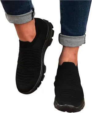 Ladmiple Gym Shoes For Women Workout Memory Foam Athletic Walking Running Shoes Slip On Casual Mesh Tennis Sneakers