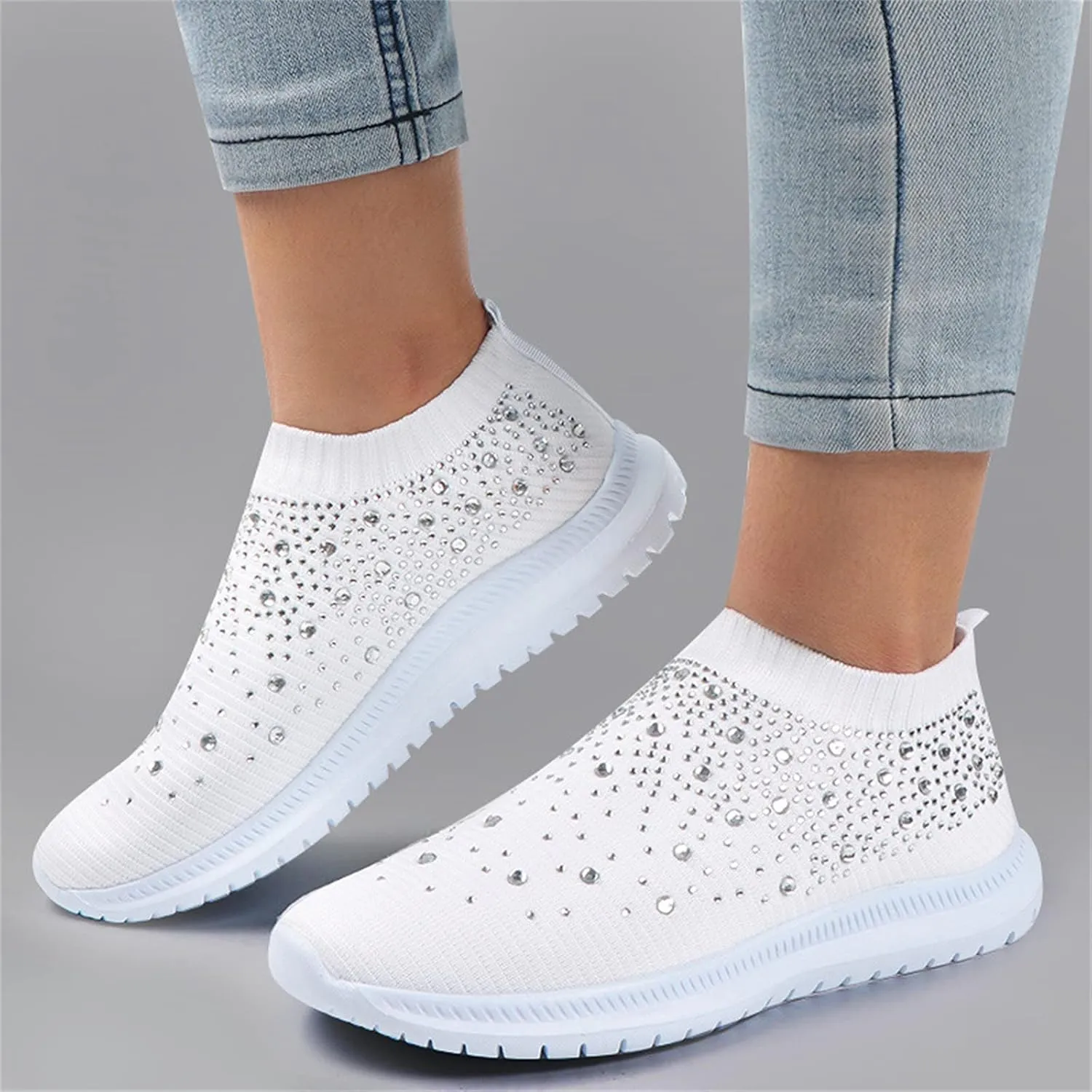 Ladmiple Gym Shoes For Women Workout Memory Foam Walking Tennis Shoes Slip On Casual Non Slip Athletic Running Sneakers